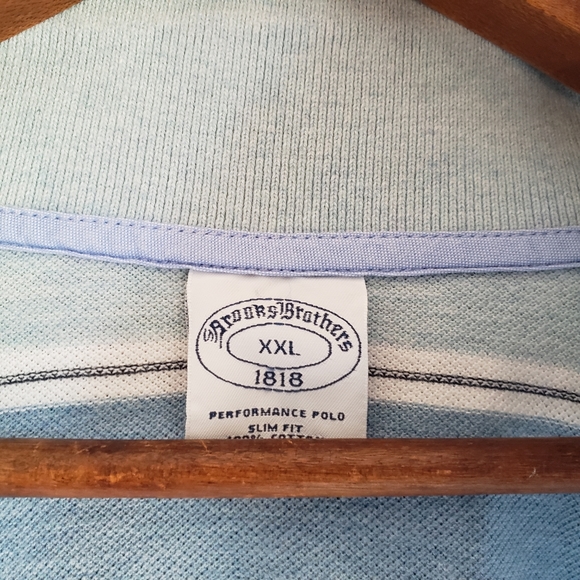 Brooks Brothers Slim Fit Striped Performance Polo Shirt Mens XXL Short Sleeve - Picture 9 of 9